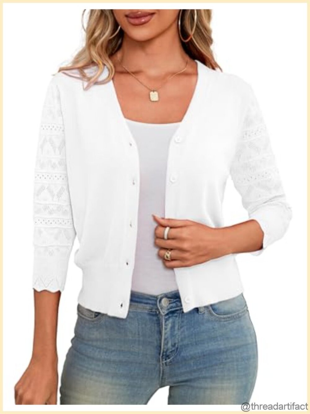 3/4 Sleeve Shrug Cardigan Cropped Bolero Sweater for Dresses